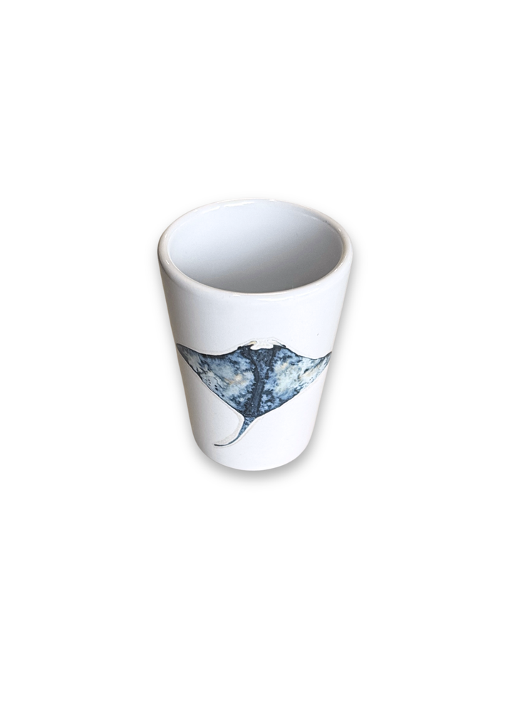 Coastal Stingray Porcelain Ceramic Shot Glass