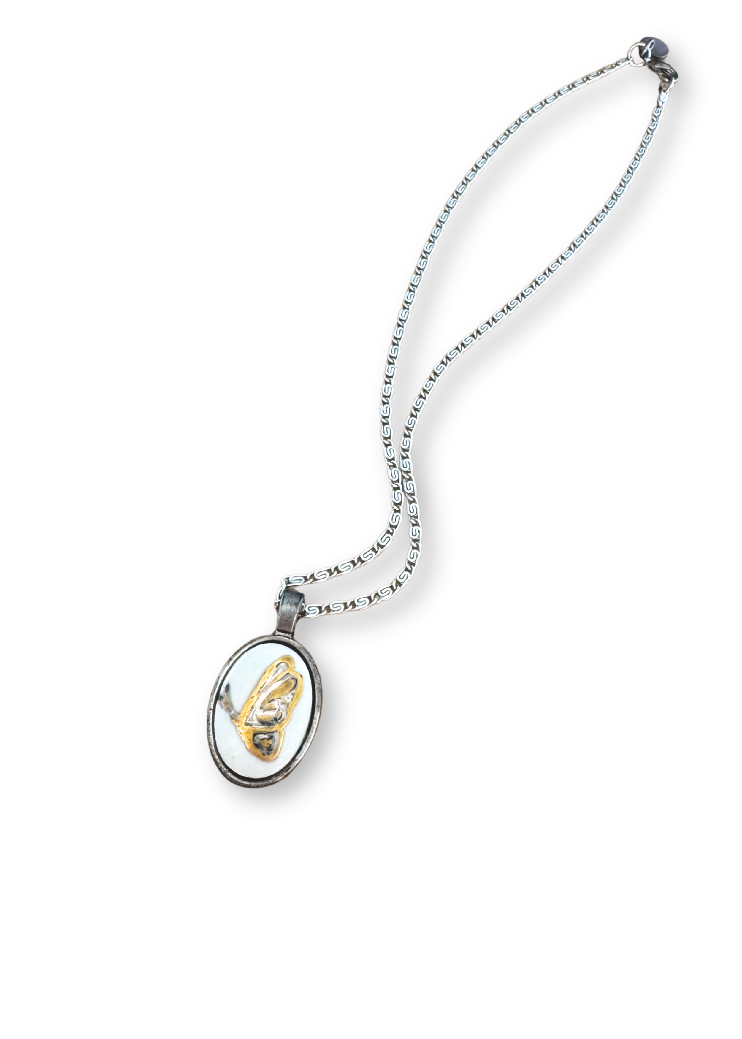 Butterfly Porcelain Pendant Necklace