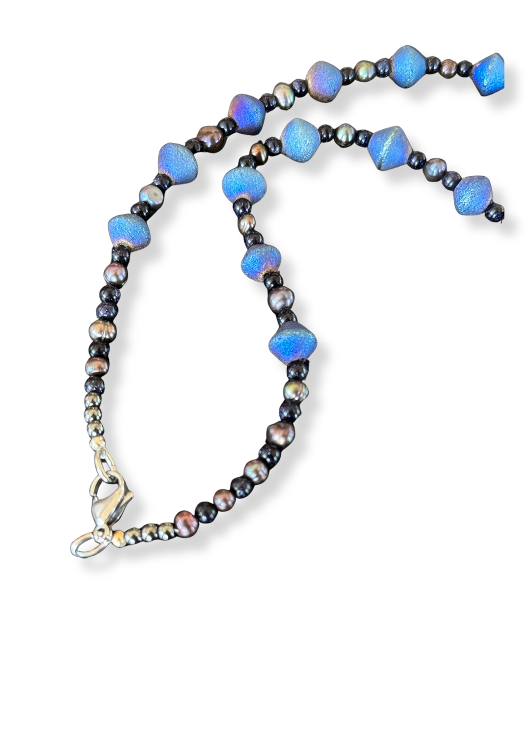 Gator Game Day Blue Beaded Porcelain Pendent Necklace