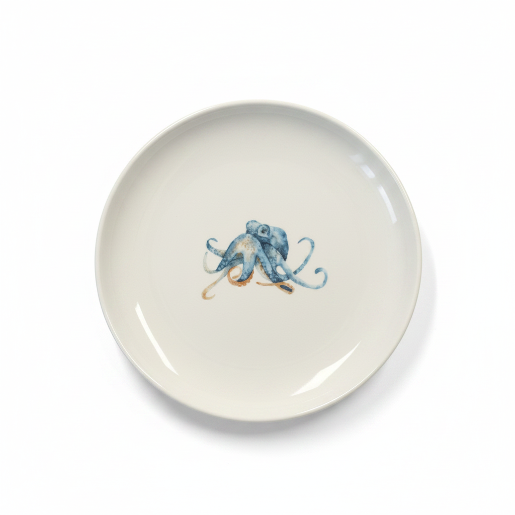 Blue Octopus 6-Inch Ceramic Ring Dish