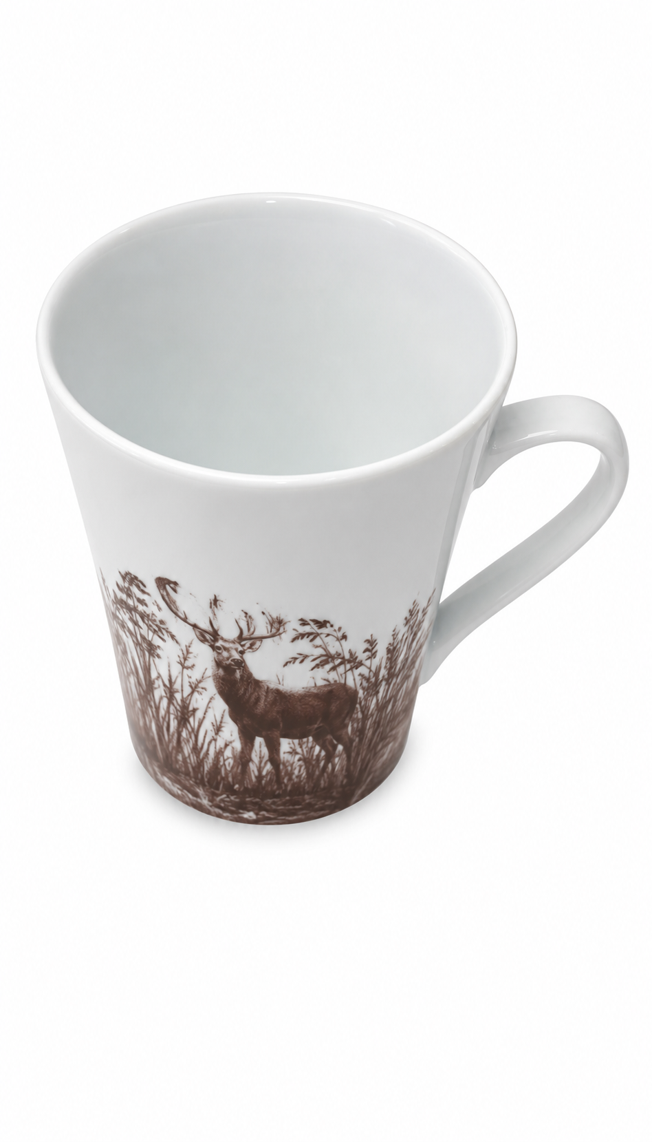 Hand-Painted Feather Porcelain Mug