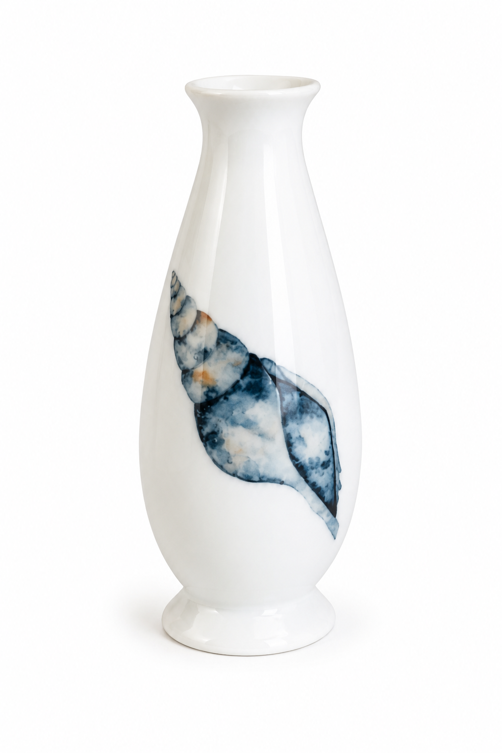 Coastal Seashell Porcelain Bud Vase