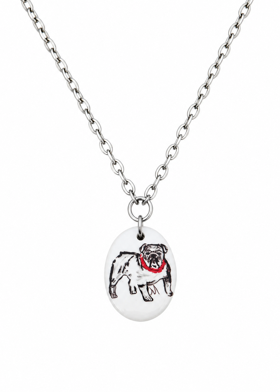 Bulldog Game Day Necklace Mascot Football Jewelry