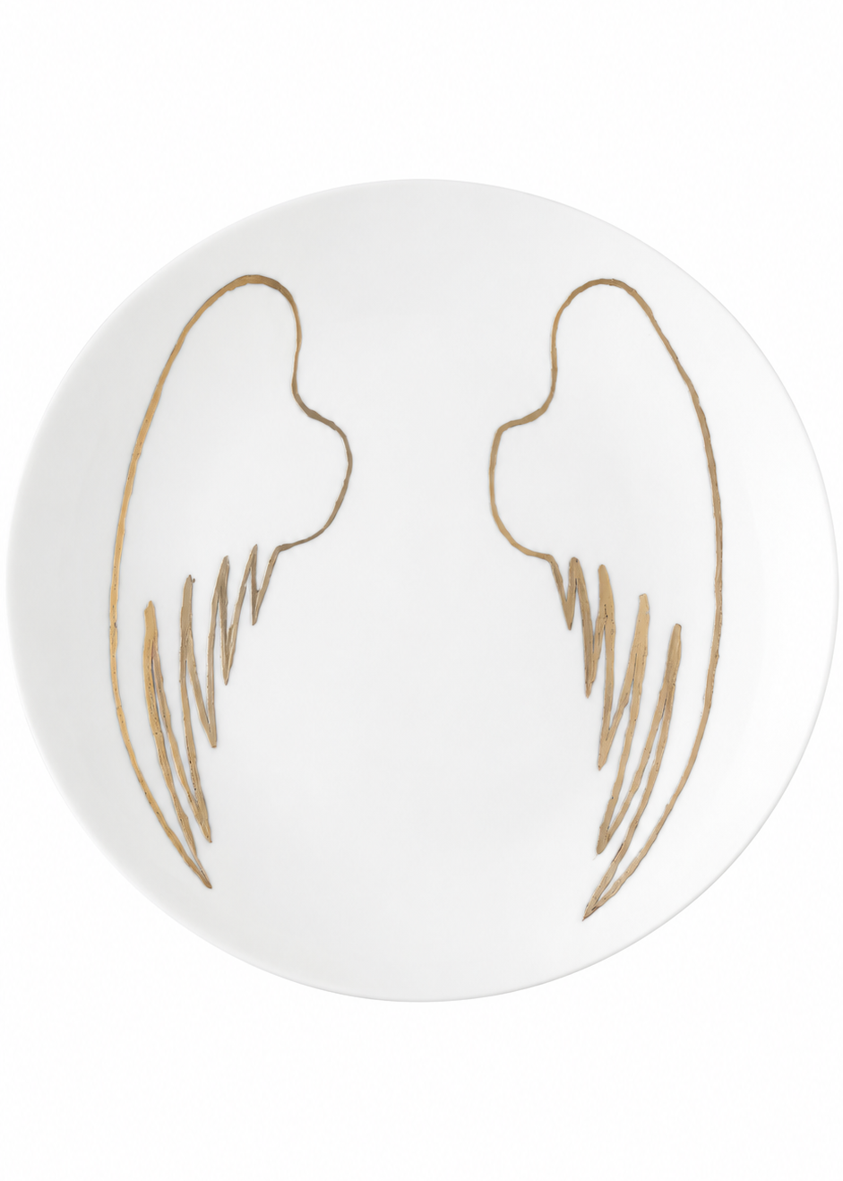 Hand-Painted Angel Wings Decorative Porcelain Plate – Elegant Shelf Décor