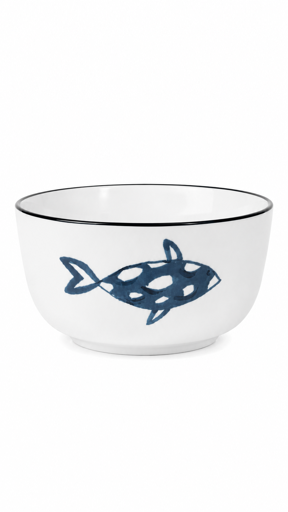 Navy Fish Porcelain Snack Bowl