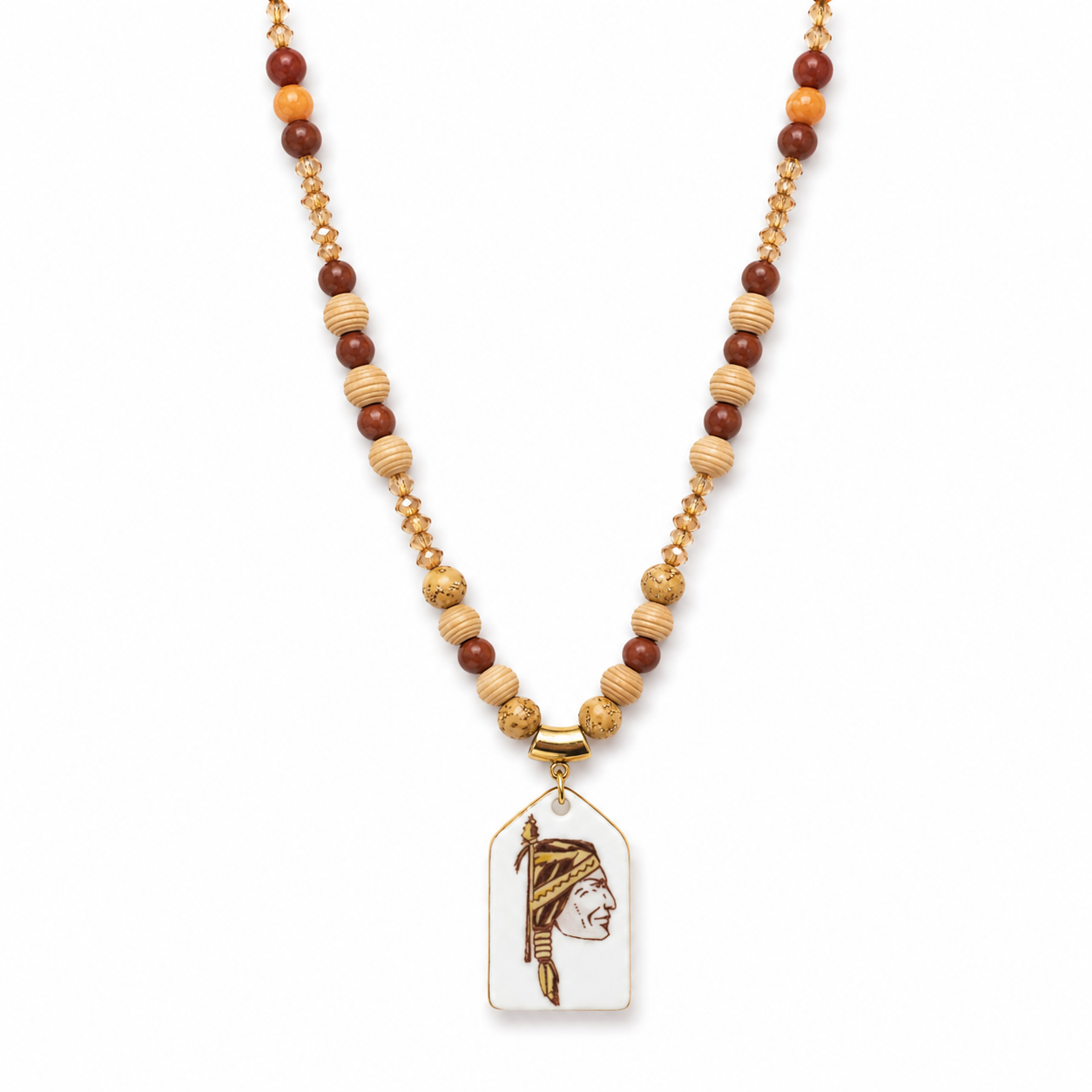 Florida State Seminoles Hand-Painted Porcelain Pendant Necklace
