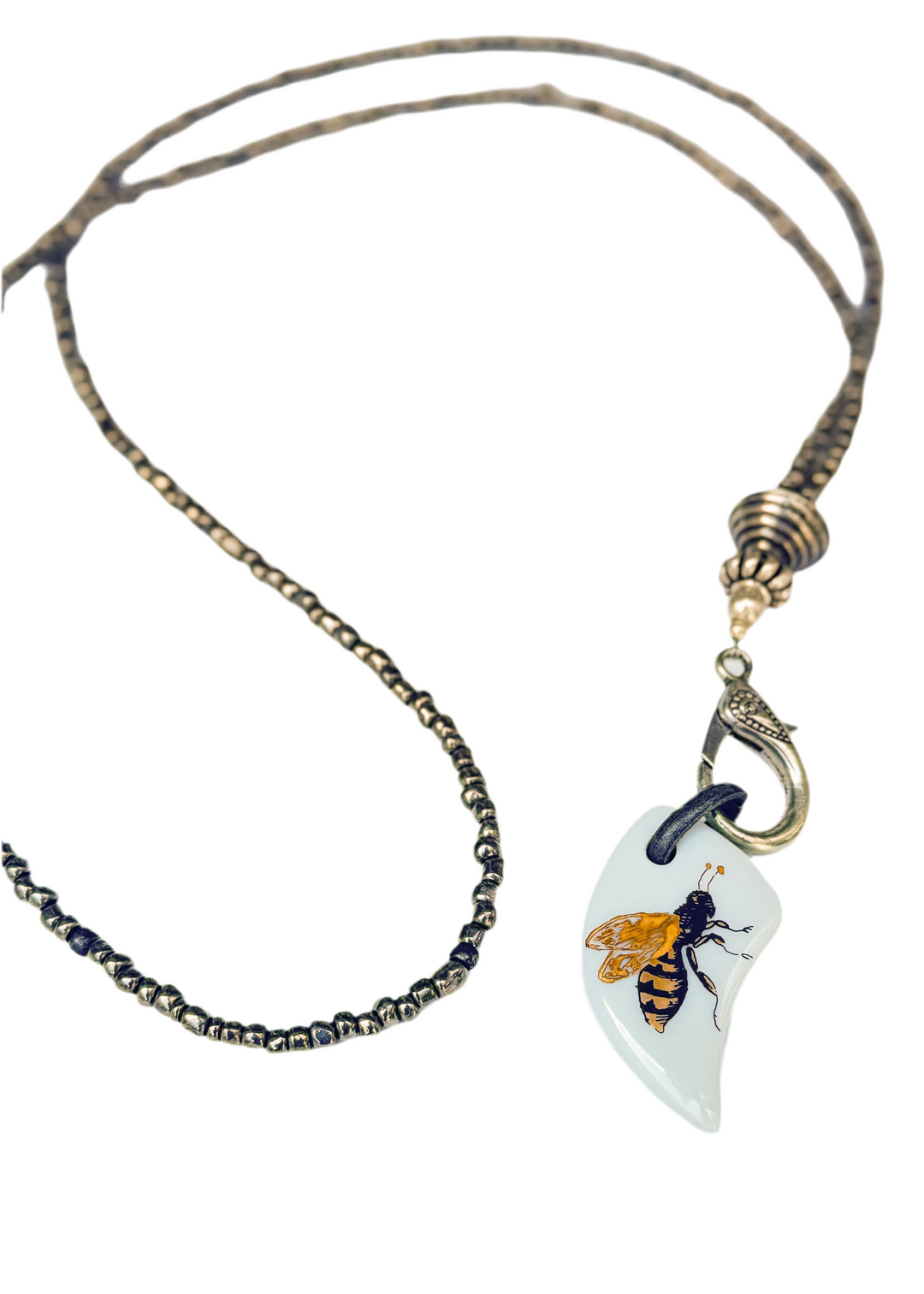 Bee Pendent Necklace Beaded Animal Lover Jewelry Garden