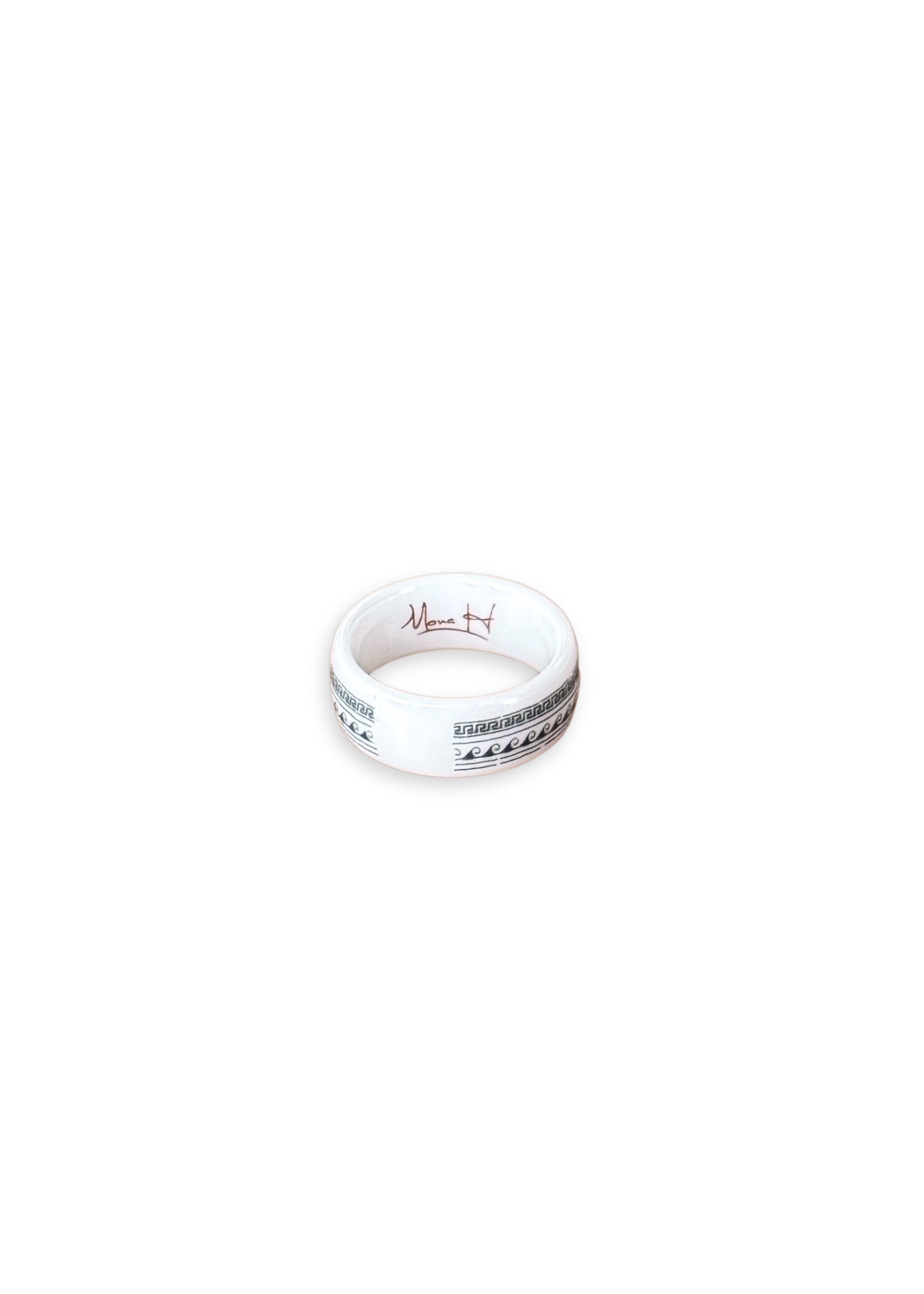 Coastal Tribal Porcelain Ring – Size 7