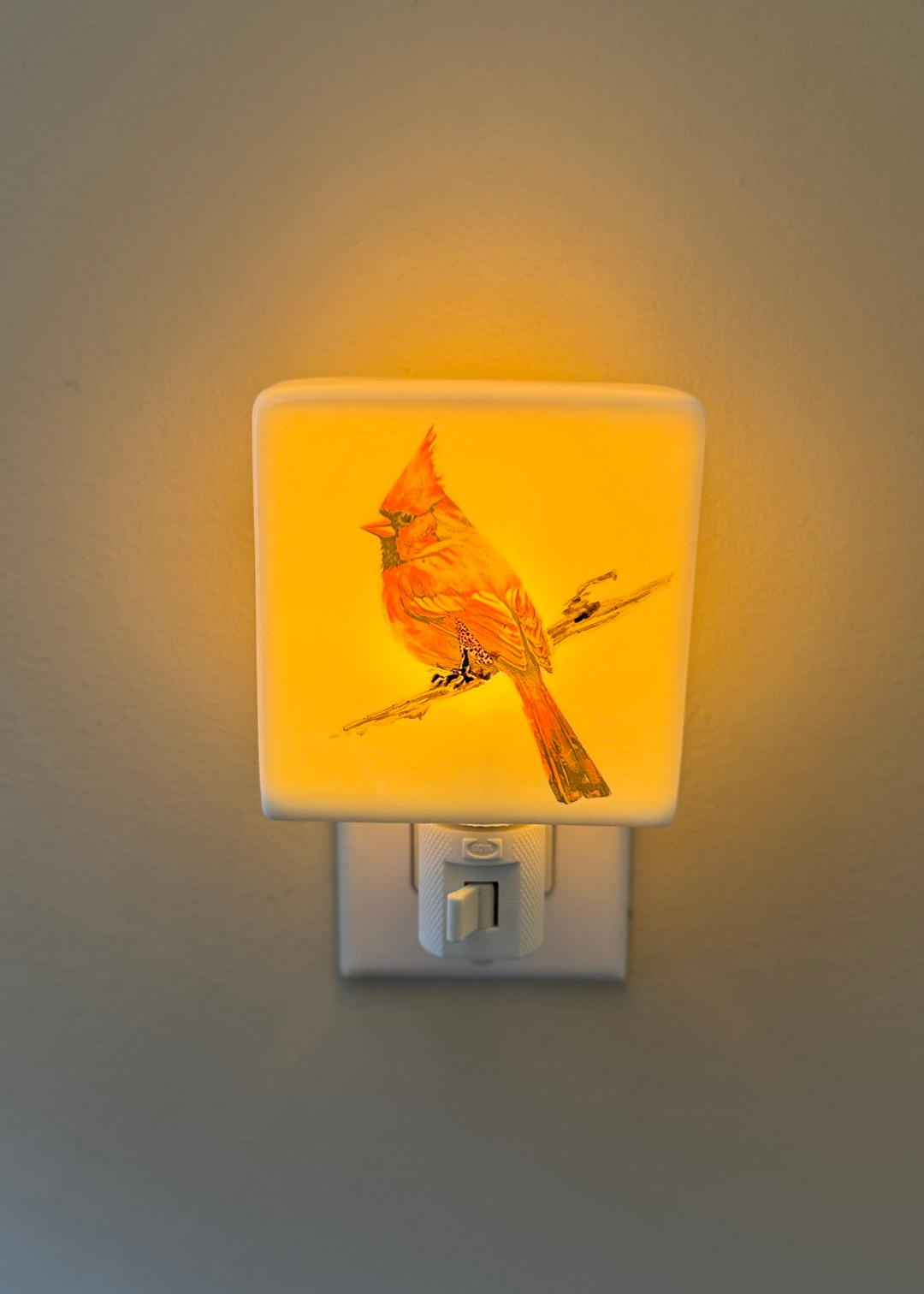 Cardinal Bird Porcelain Night Light