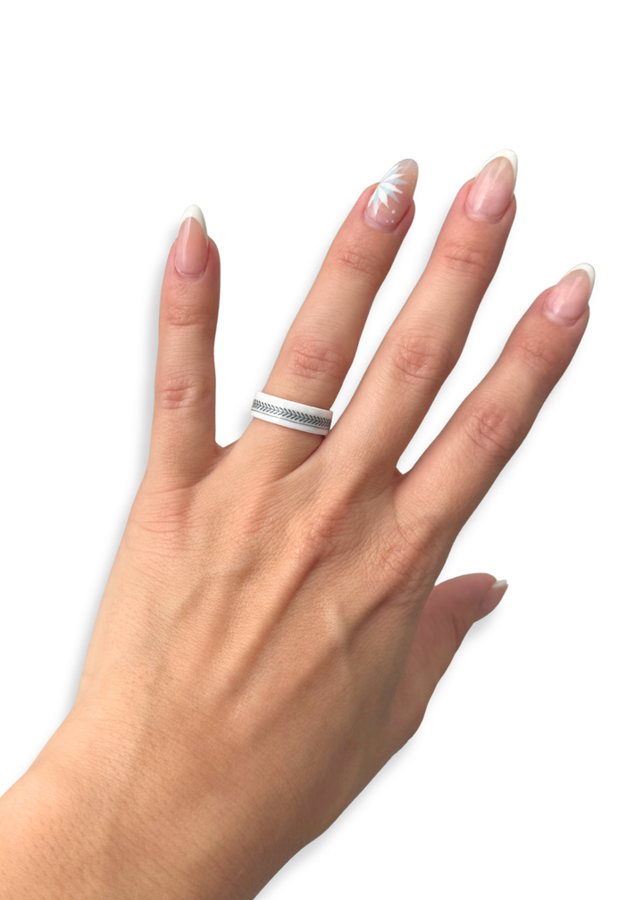 Tribal Print Porcelain Ring - Size 6