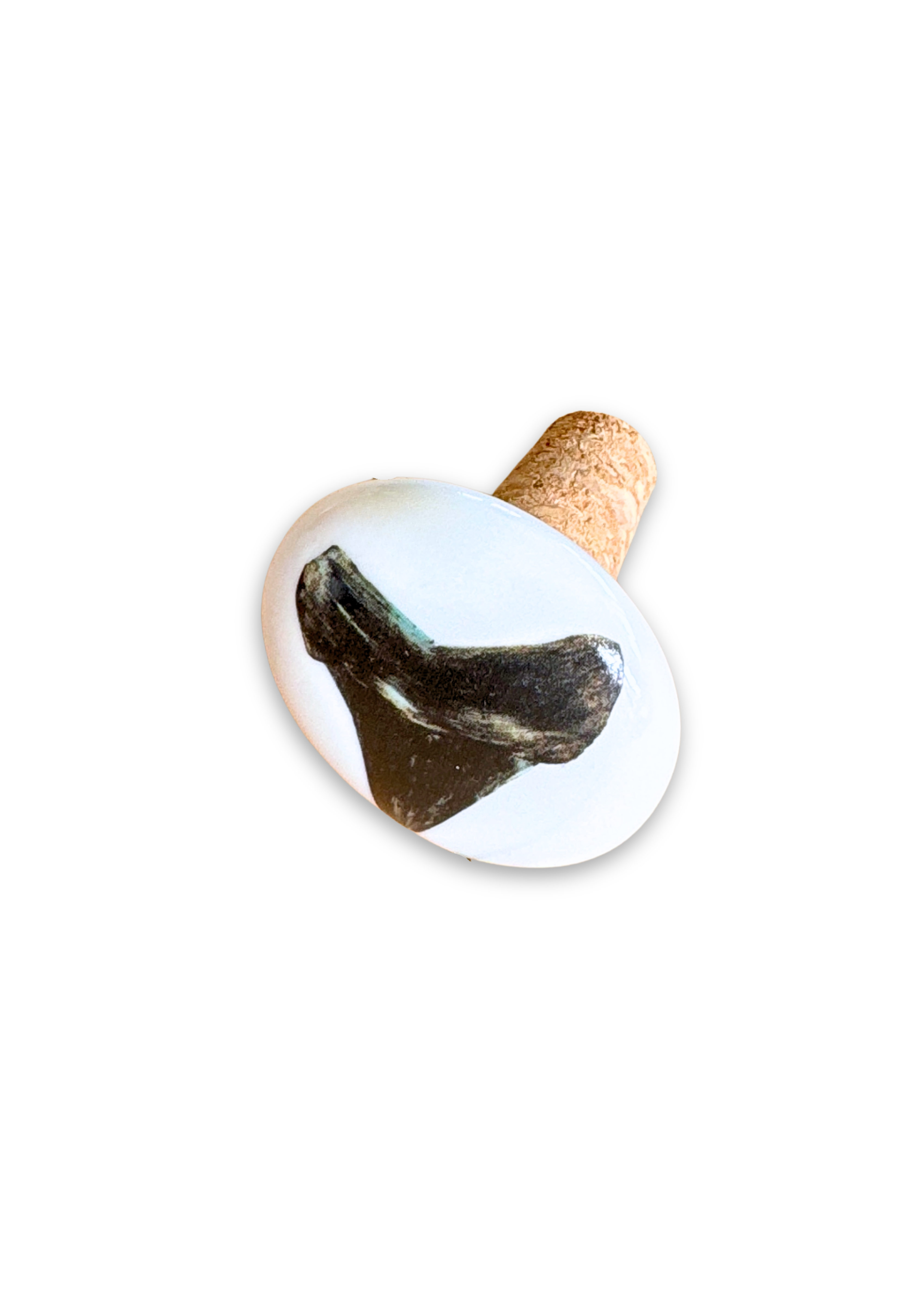 Hand-Painted Shark Tooth Porcelain Wine Stopper