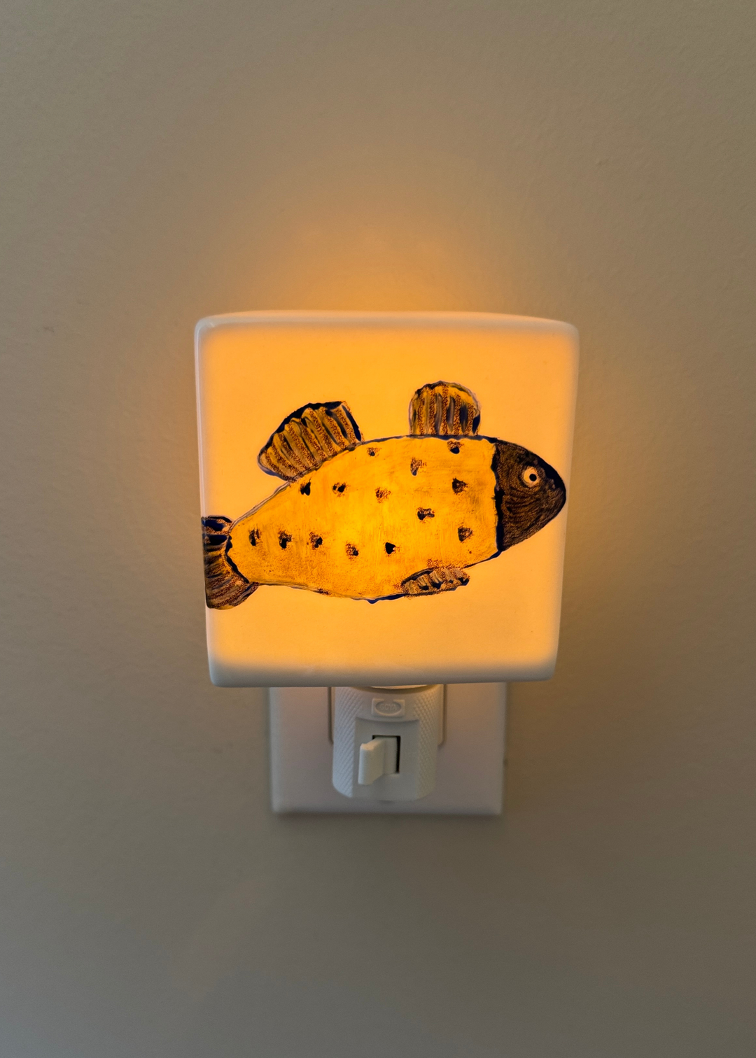 Yellow Fish Porcelain Night Light