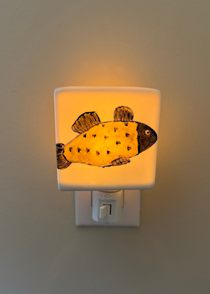Yellow Fish Porcelain Night Light
