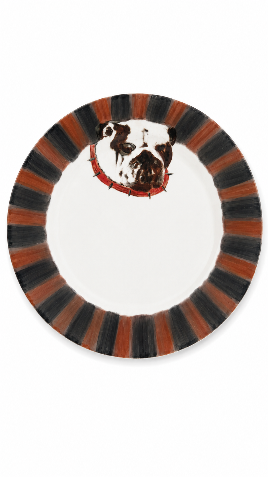 Hand-Painted Bulldog Porcelain Plate – Game Day Entertaining