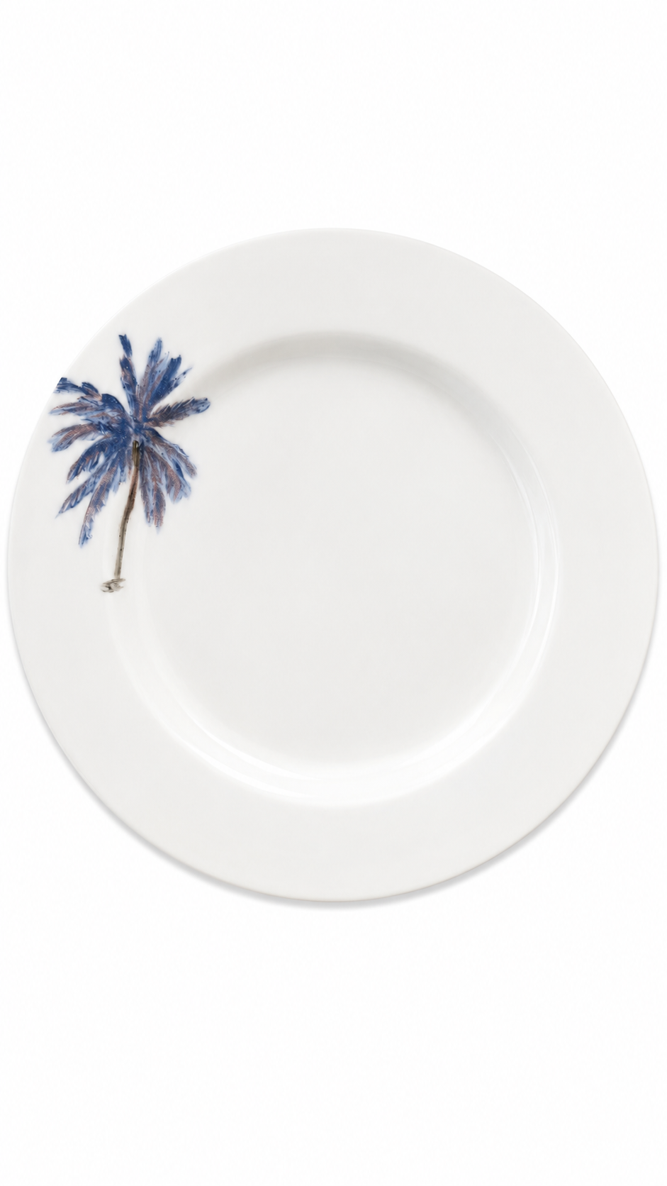 Hand-Painted Palm Tree Porcelain Appetizer Plate – Beach House Décor