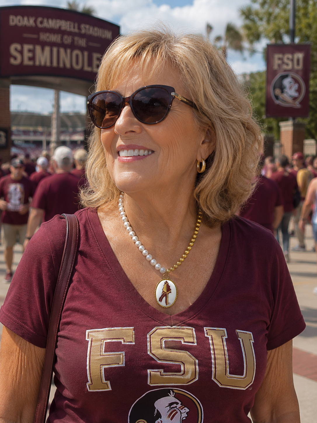 FSU Spear Porcelain Pendant Necklace – Elegant Seminole Game Day Jewelry
