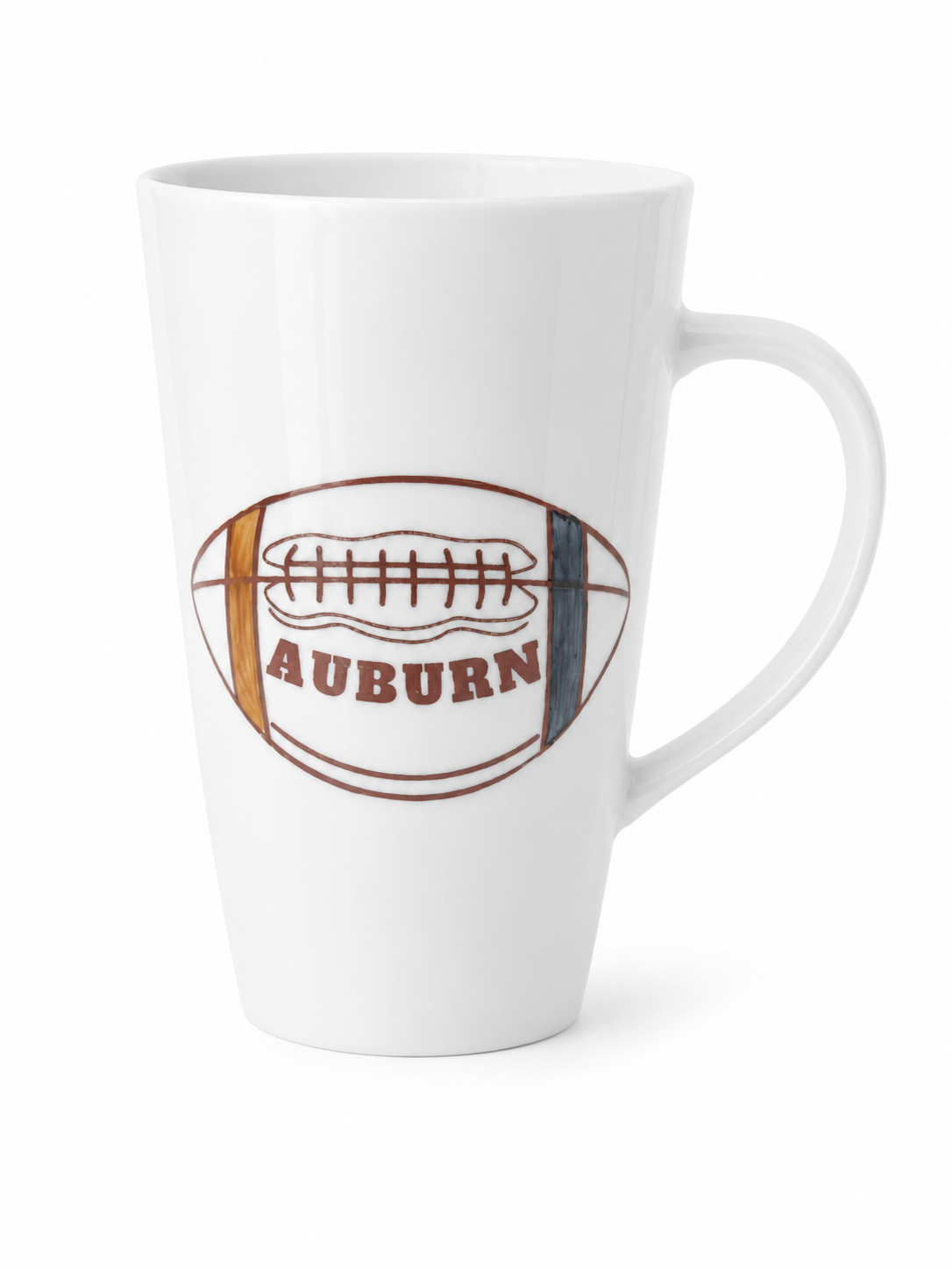 Auburn Football Porcelain Coffee Mug – Hand-Painted Game Day Favorite