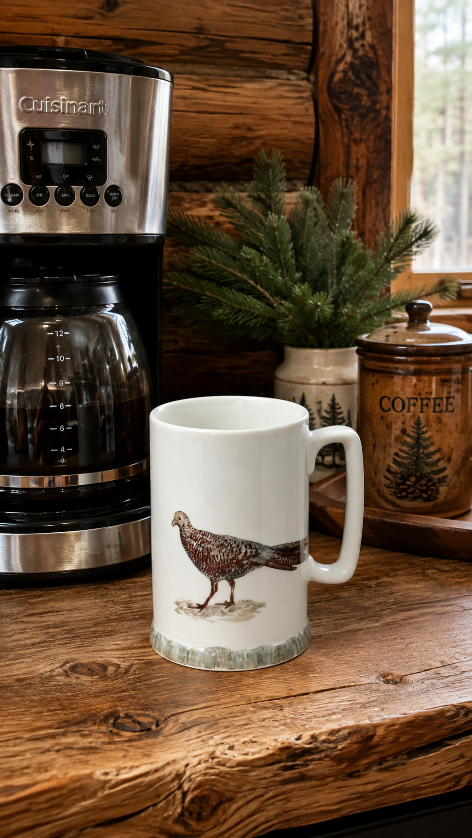 Hand-Painted Pheasant Porcelain Mug