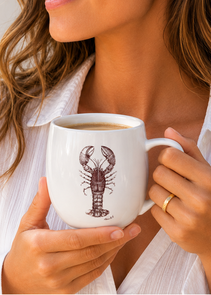 Coastal Lobster Summer Coffee and Tea Porcelain Mug