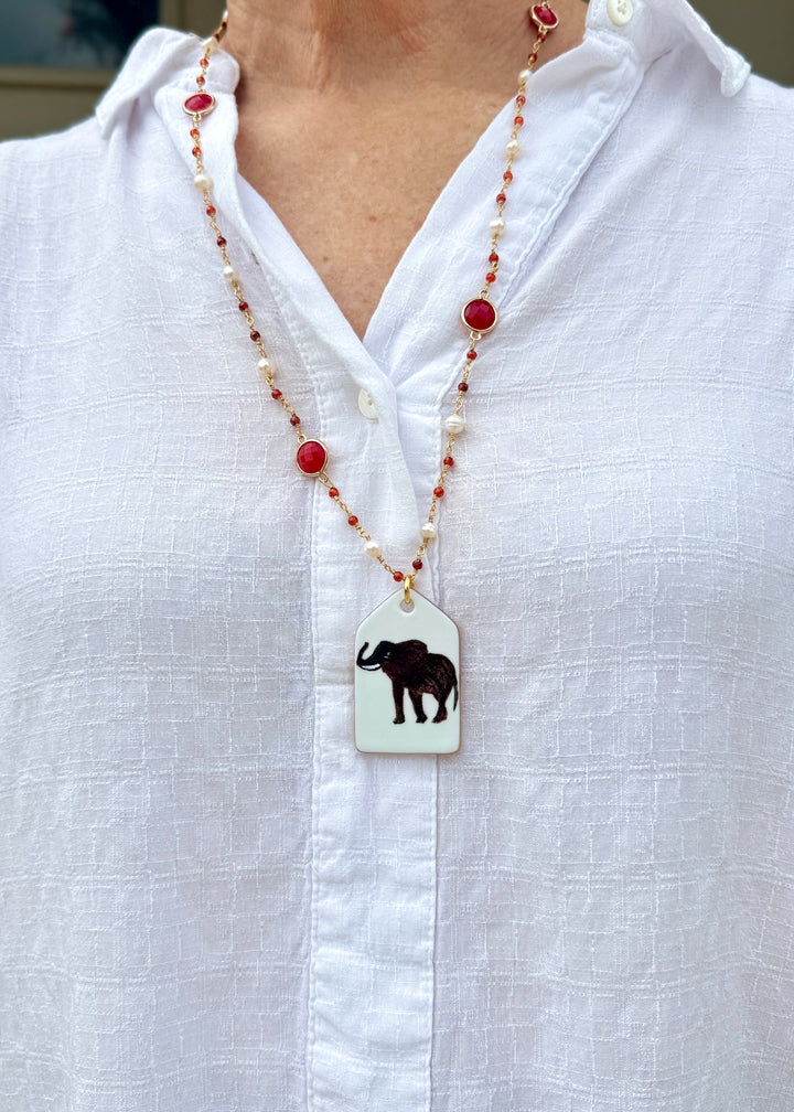 Elephant Game Day Necklace Football Jewelry College