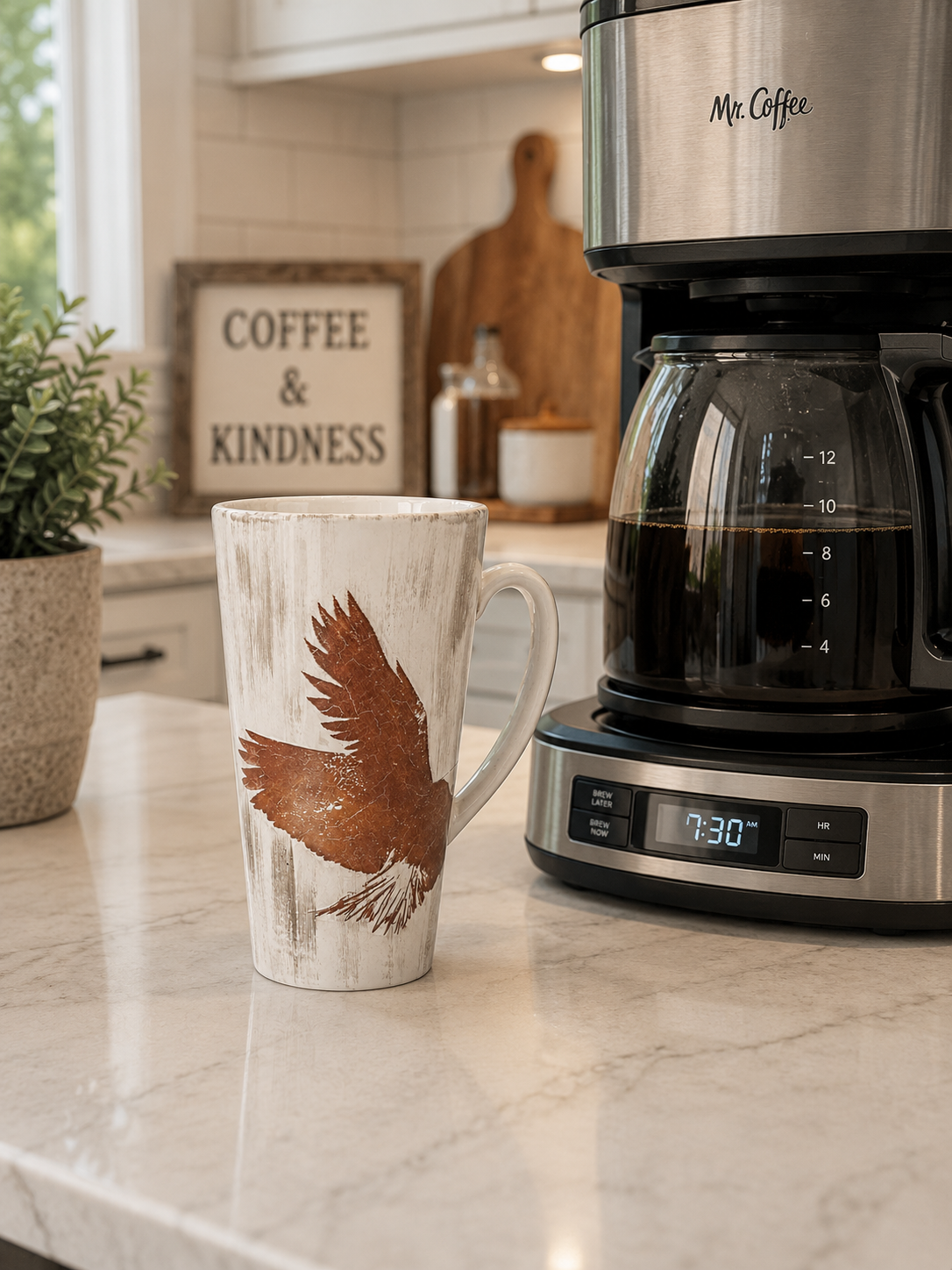 Hand-Painted Tiger Porcelain Coffee Mug – Rustic Lodge Morning Mug