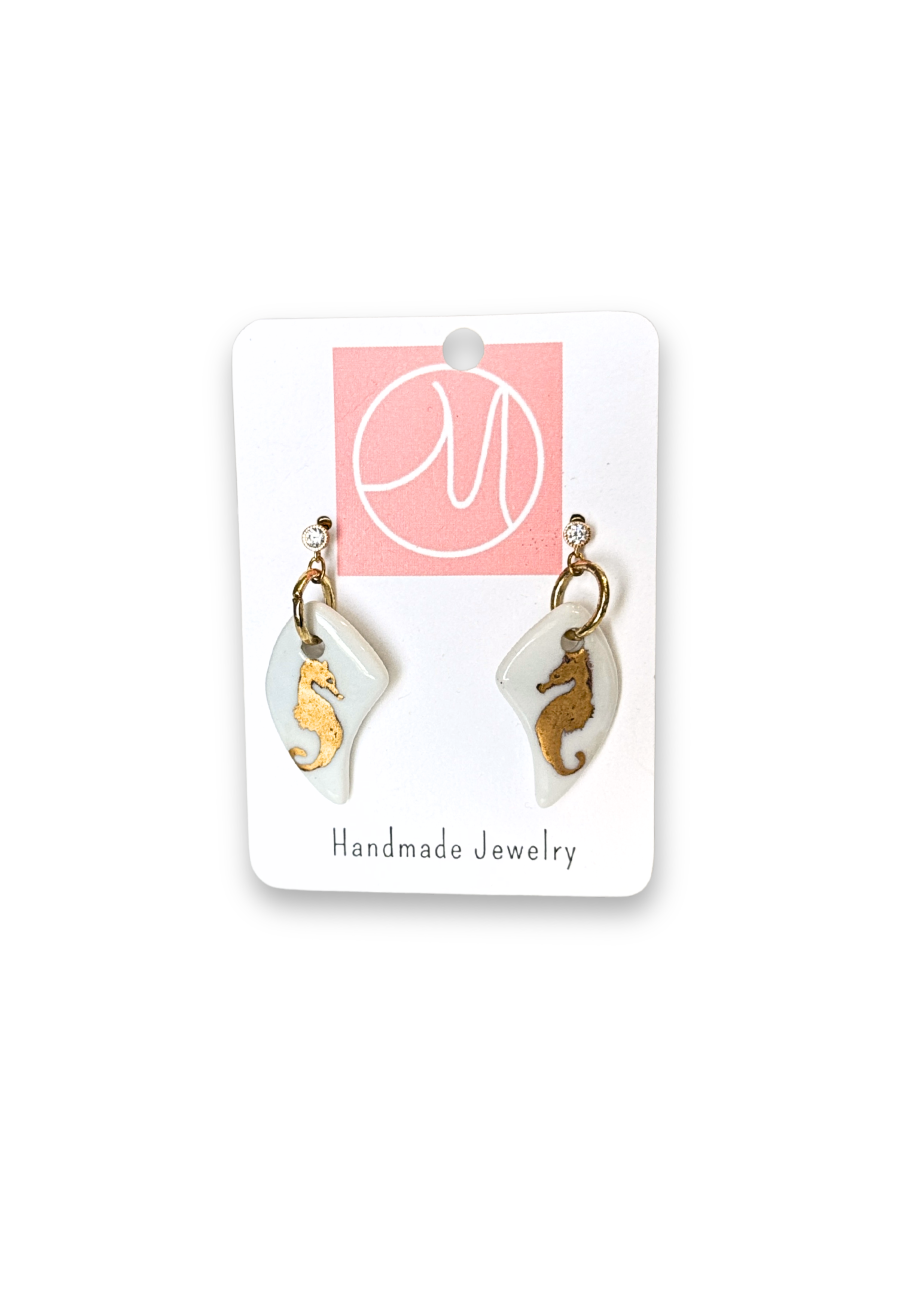 Seahorse Porcelain Drop Earrings