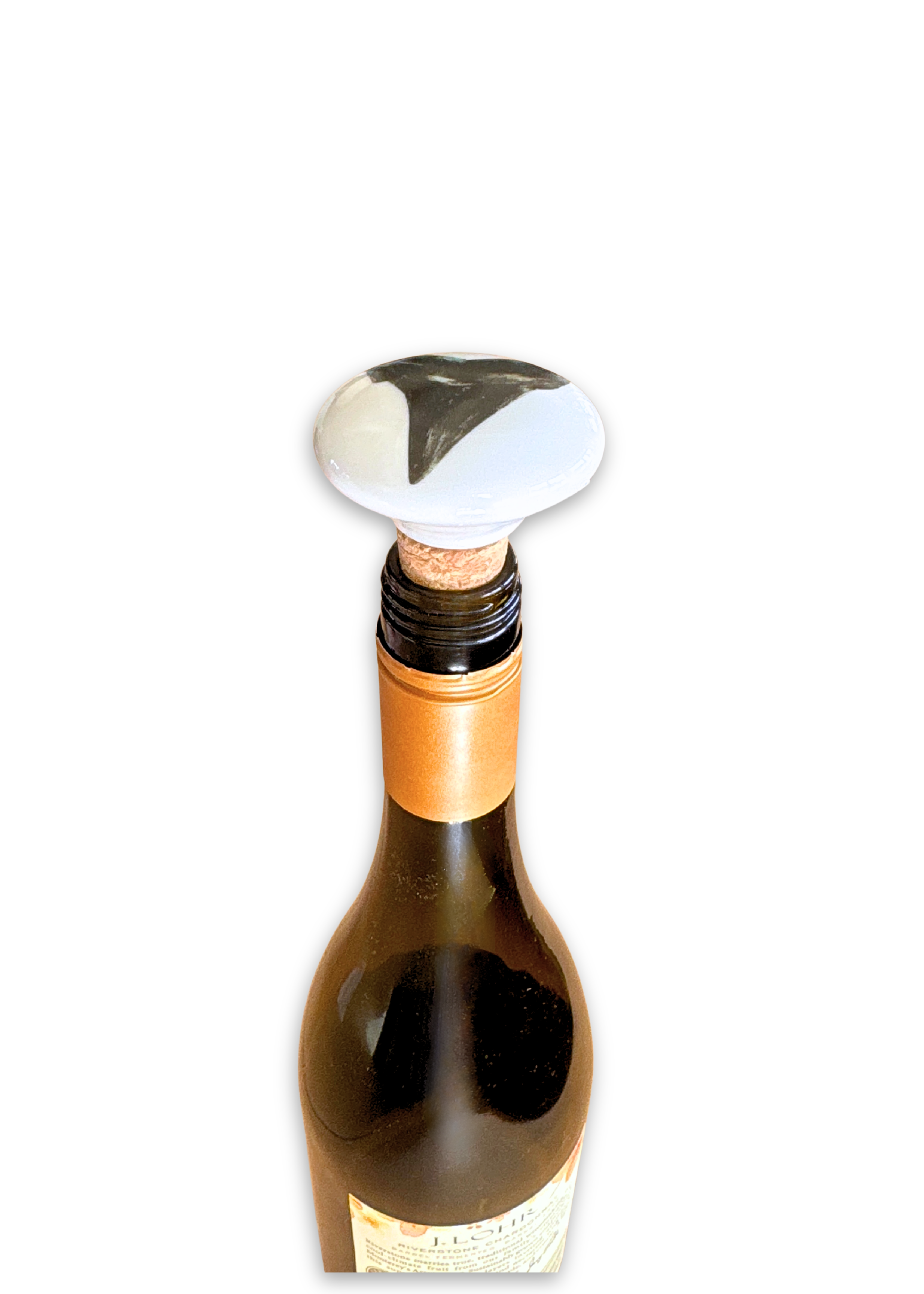 Hand-Painted Shark Tooth Porcelain Wine Stopper