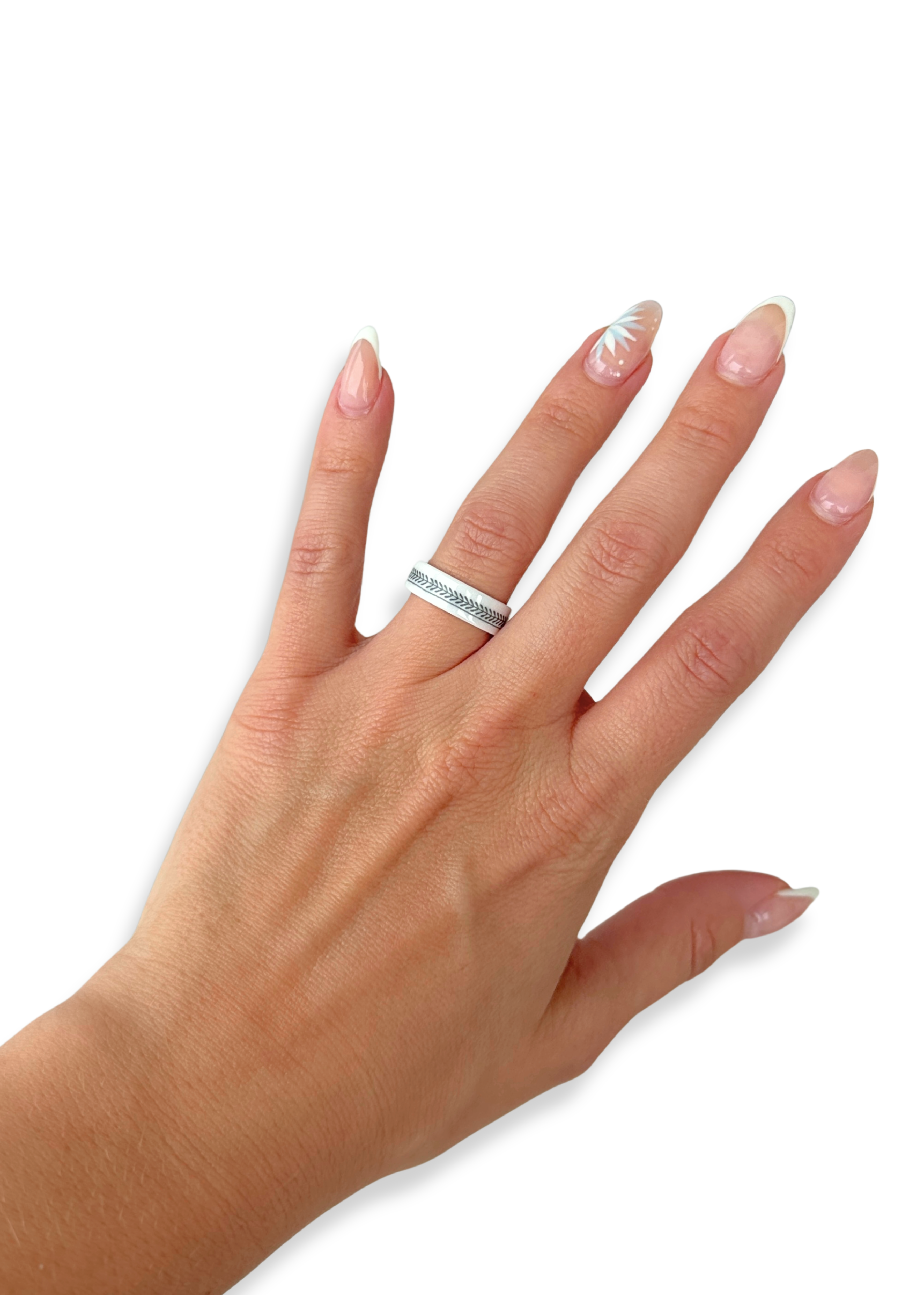 Geometric Porcelain Ring – Size 7