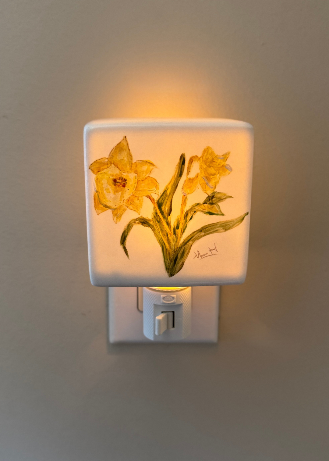 Daffodil Flower Porcelain Night Light