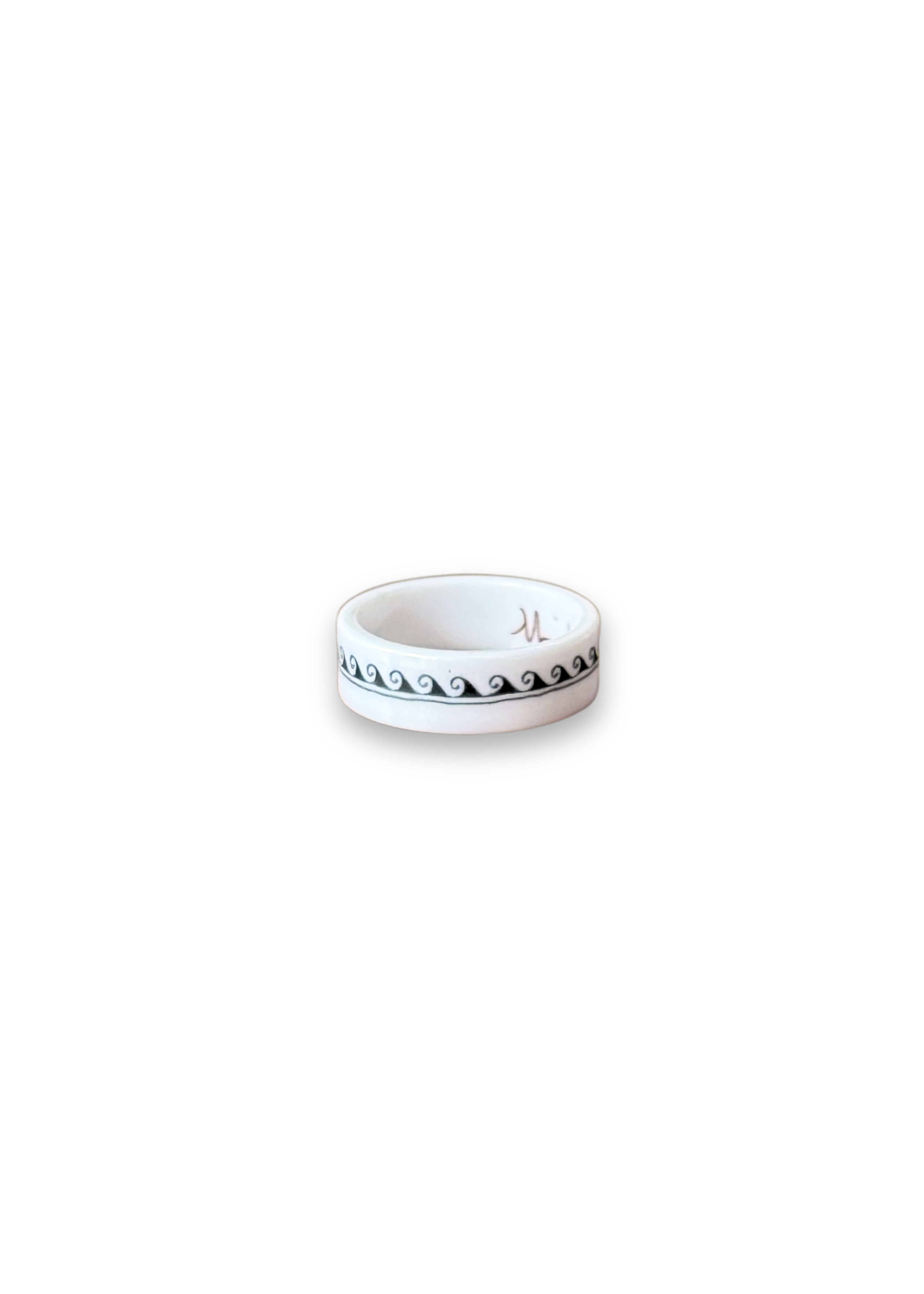 Coastal Wave Porcelain Ring – Size 6