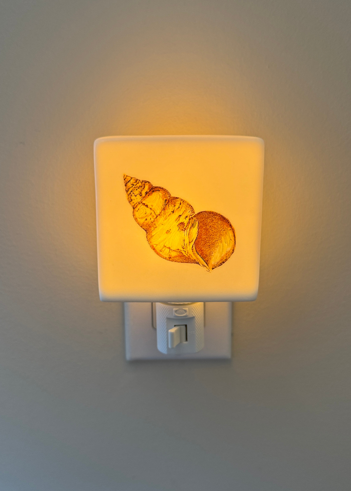 Spiral Seashell Porcelain Night Light