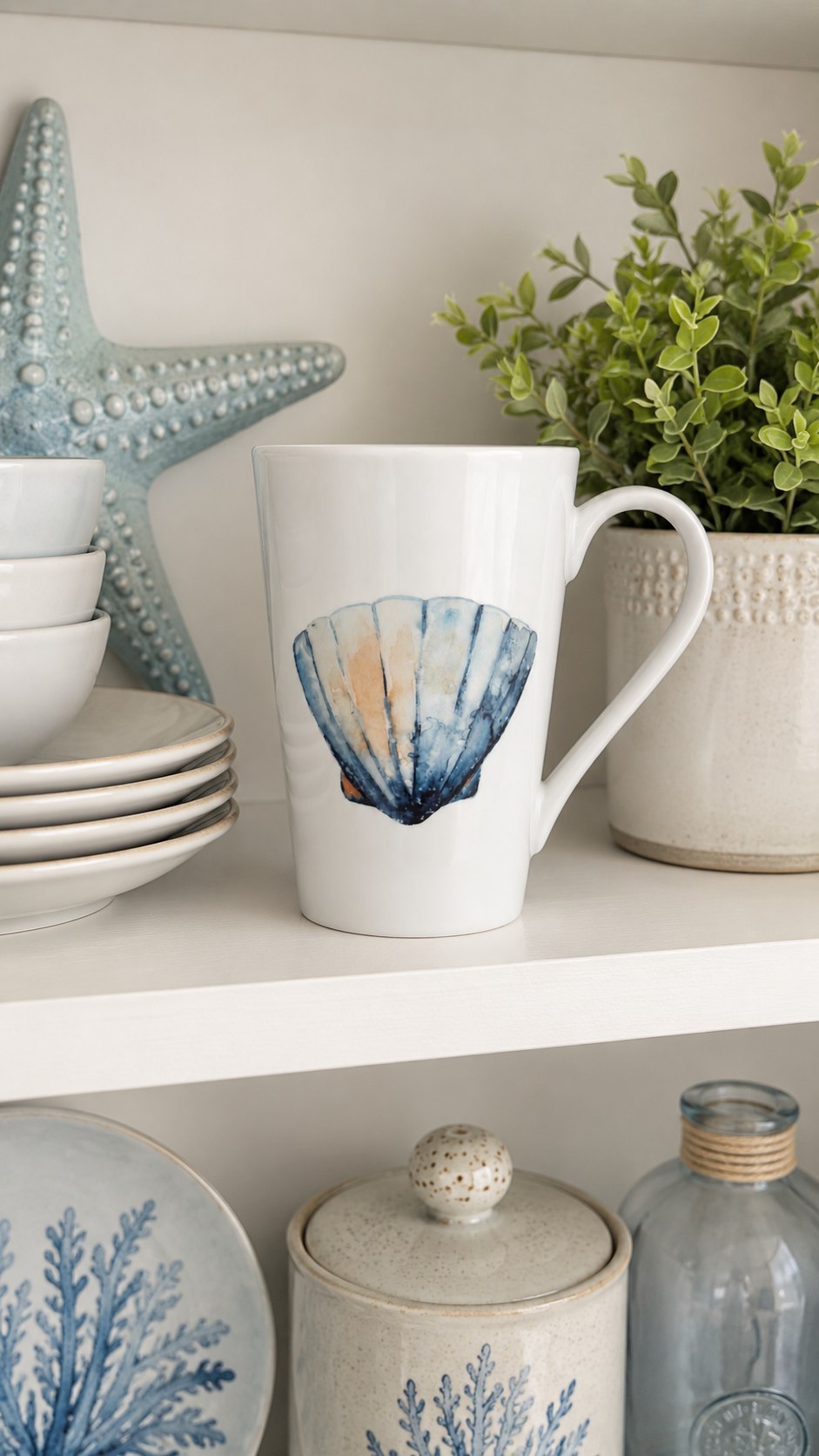 Coastal Seashell Porcelain Mug