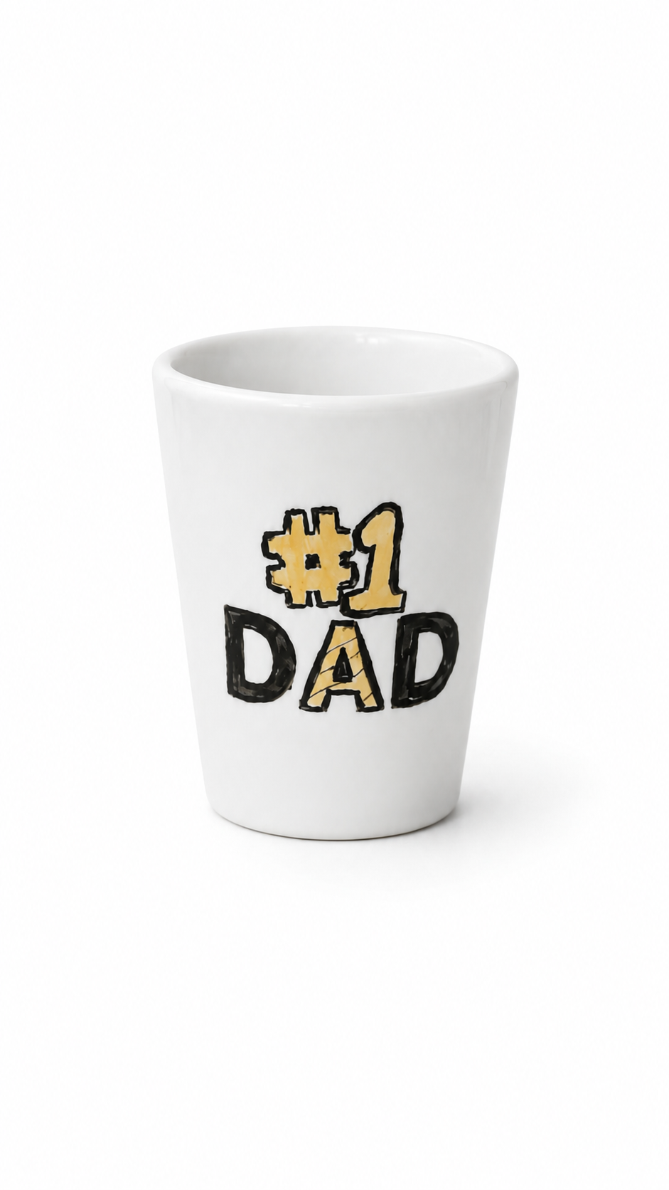 #1 Dad Porcelain Shot Glass Gift Set with Mini Bottle Holder
