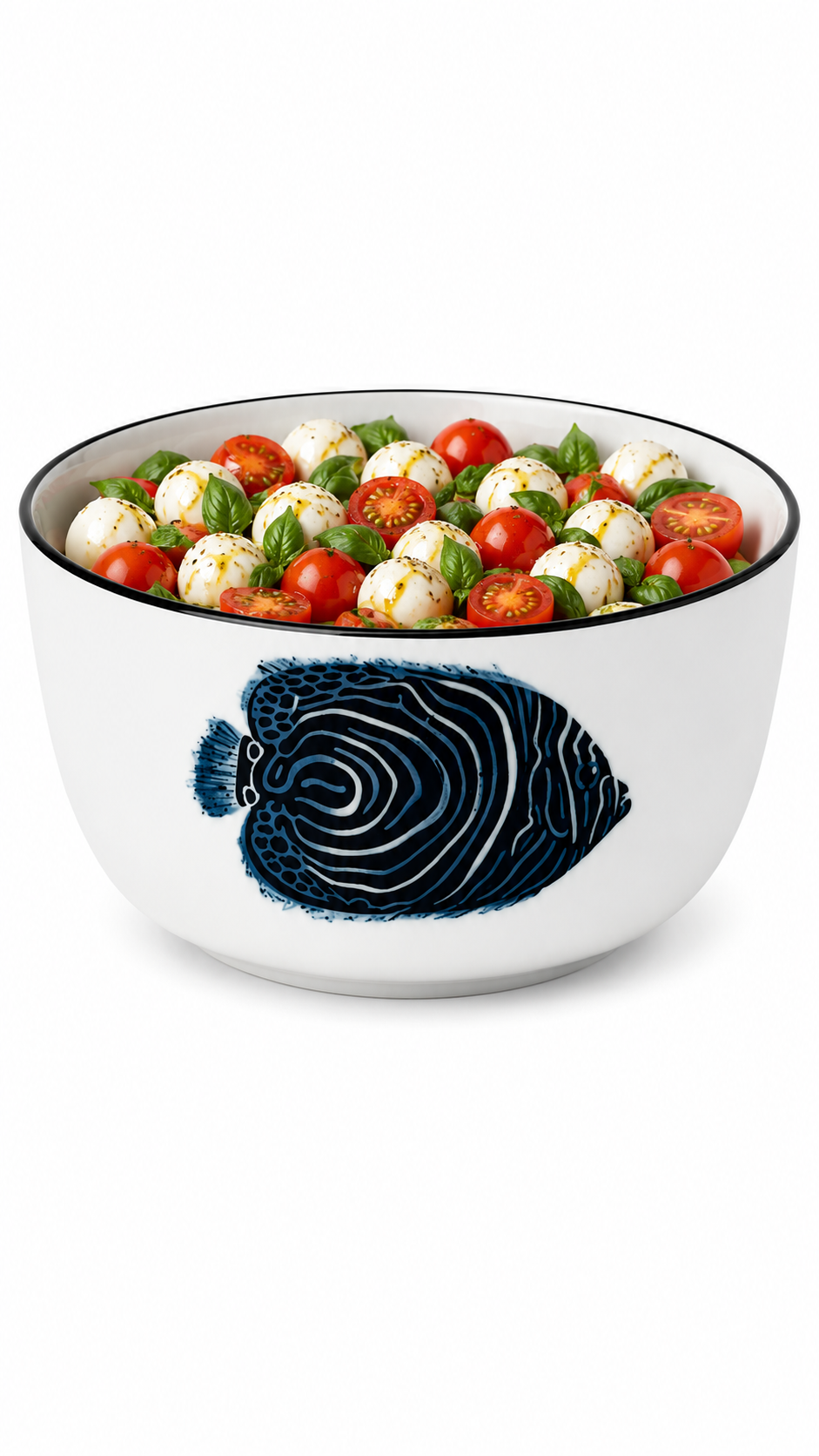 Blue Angelfish Porcelain Serving Bowl – Coastal Appetizer Bowl