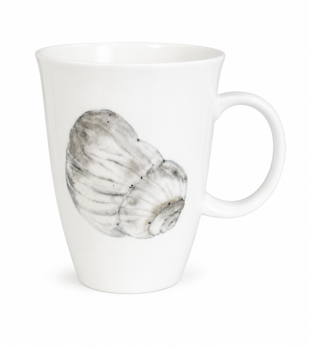 Hand-Painted Coastal Seashell Porcelain Coffee Mug