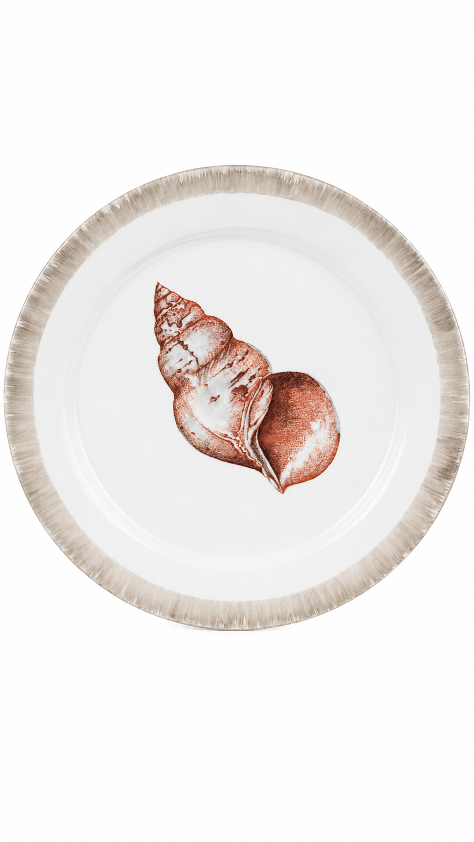 Hand-Painted Coastal Seashell Platter with Fresh Veggies & Dip