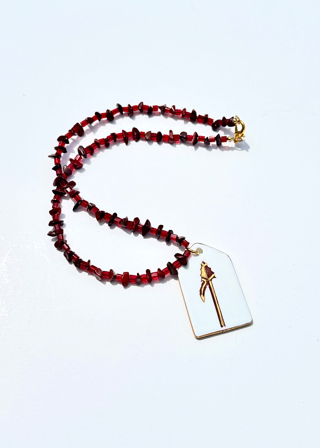 Spear Game day Necklace Garnet Gold Football Mascot