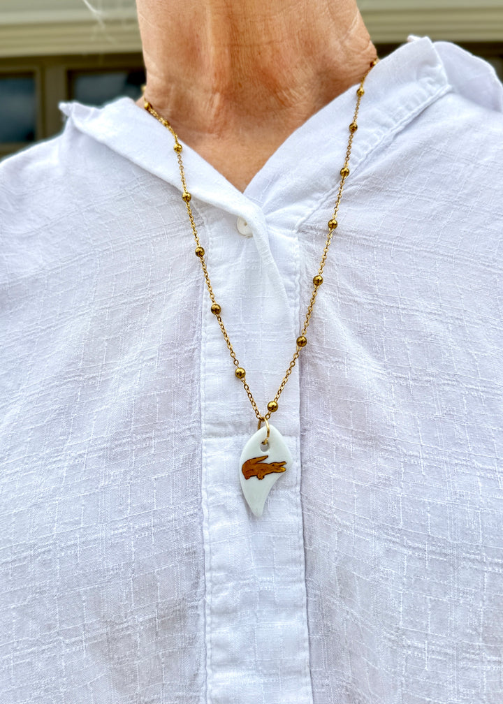 Gator Game Day Gold Necklace Football Jewelry College Mascot