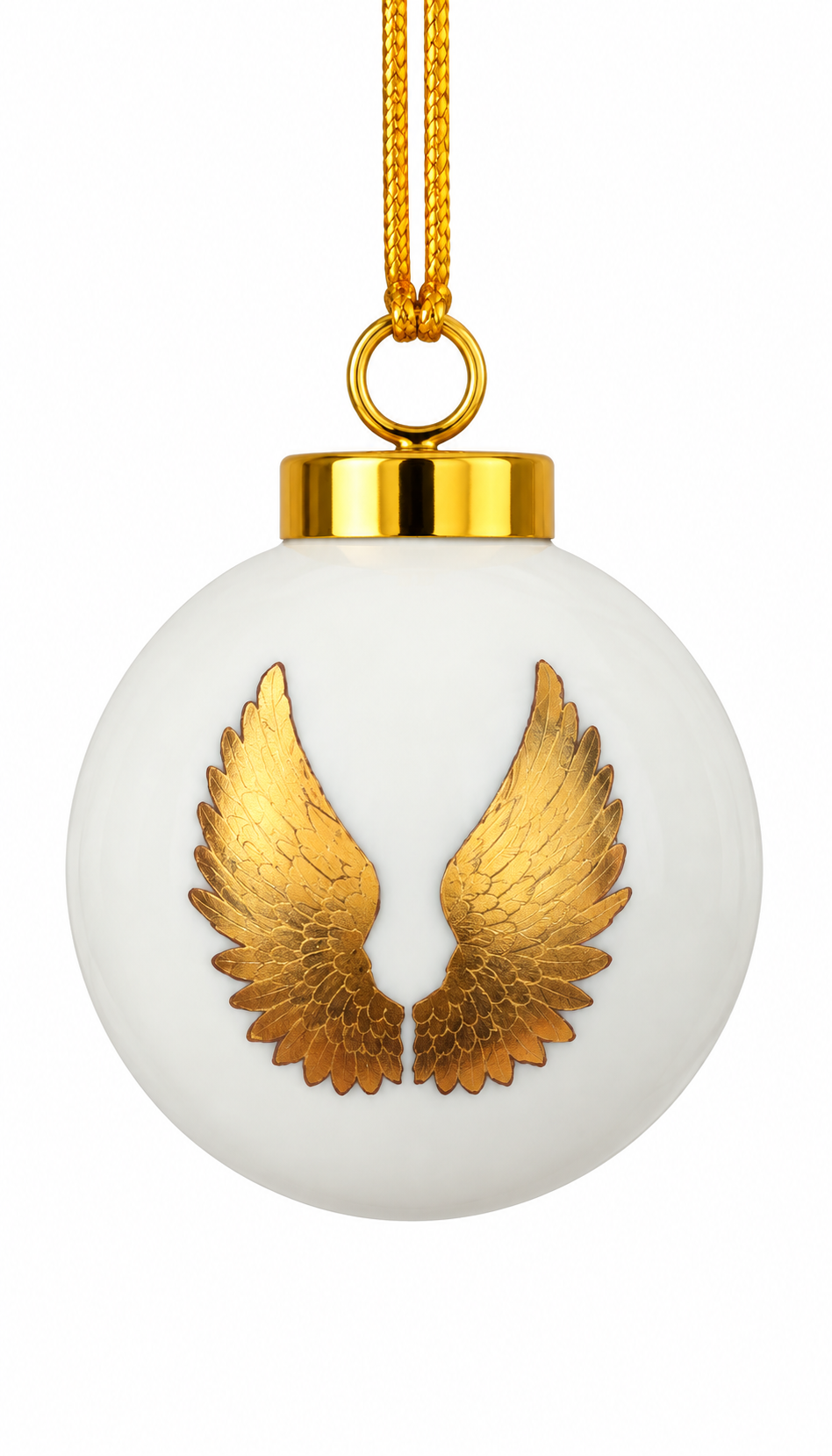 Gold Angel Wings Porcelain Ornament