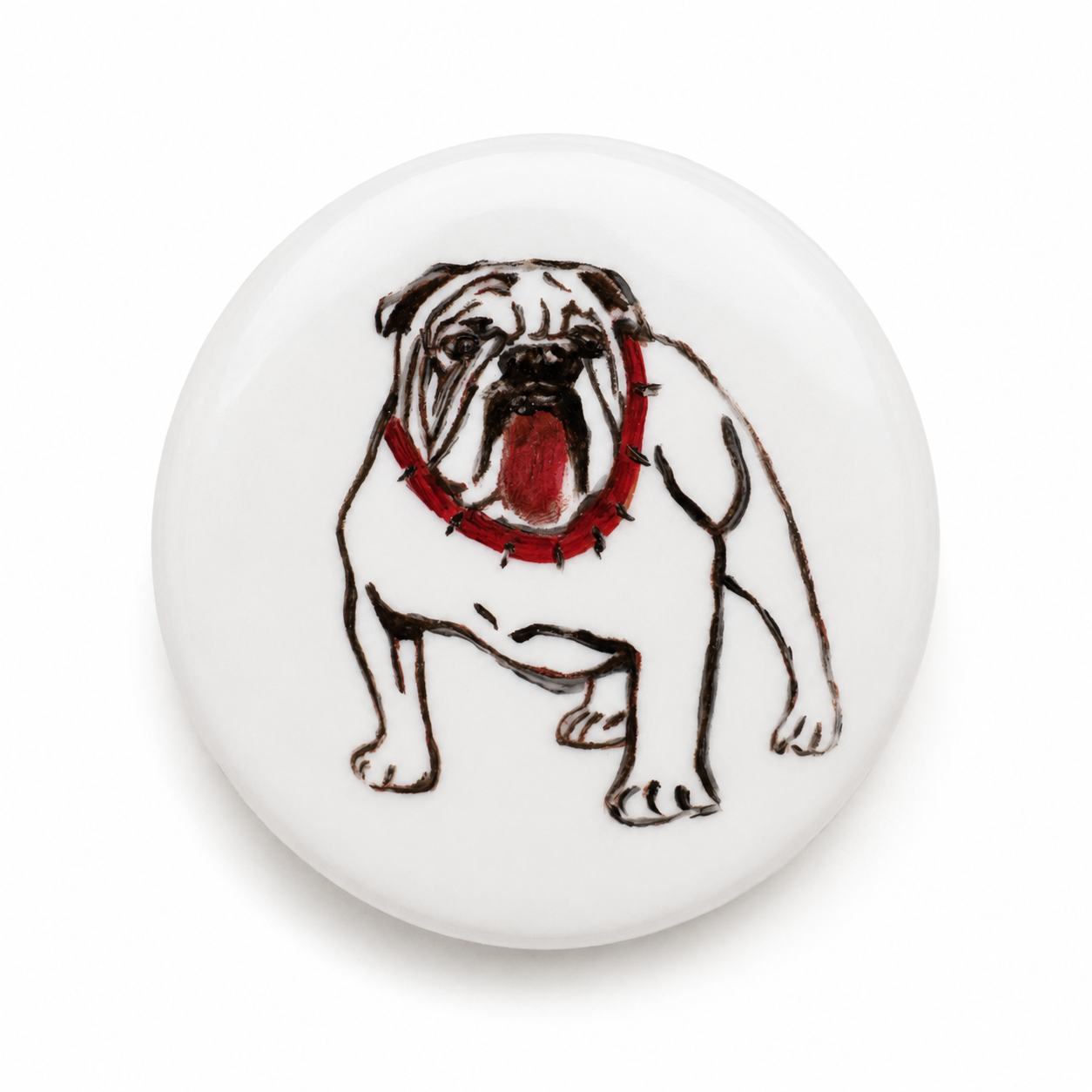 Hand-Painted Bulldog Porcelain Paperweight