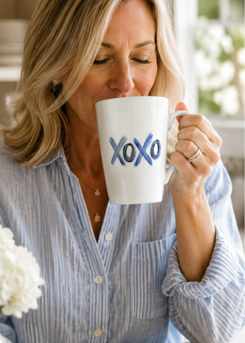 Hand-Painted XOXO Porcelain Mug