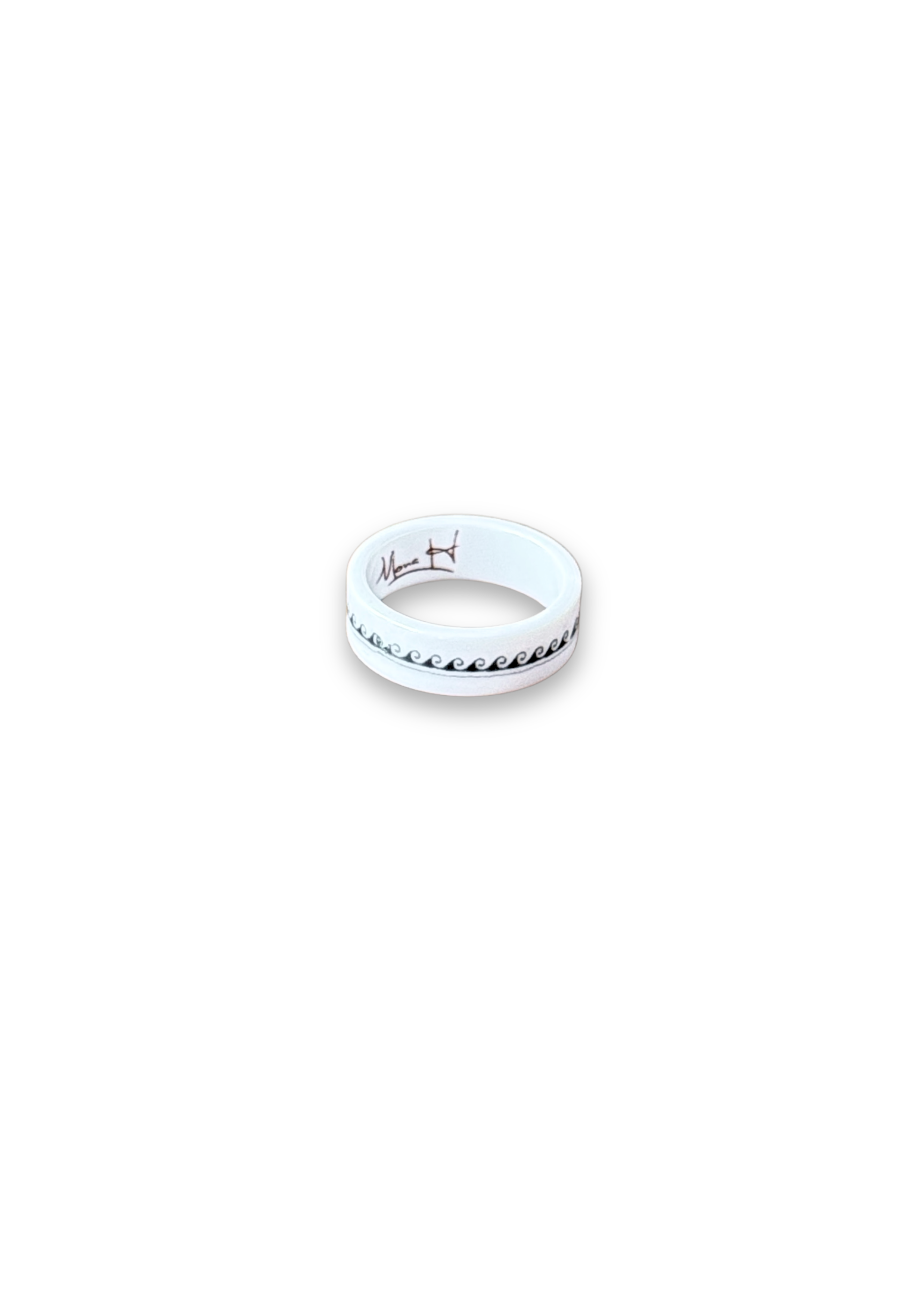 Coastal Wave Porcelain Ring – Size 6