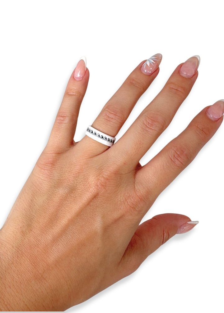 Coastal Wave Porcelain Ring – Size 6