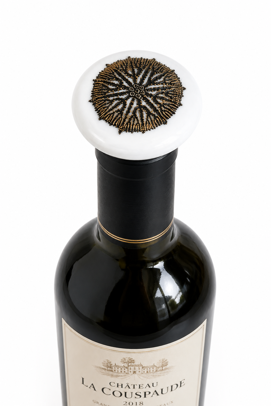 Sea Urchin Porcelain Wine Stopper | Coastal Bottle Topper | Elegant Hostess Gift