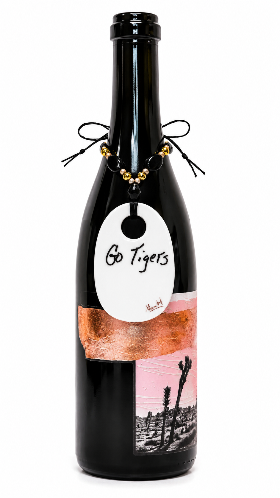 Hand-Painted Tiger Porcelain Bottle Tag