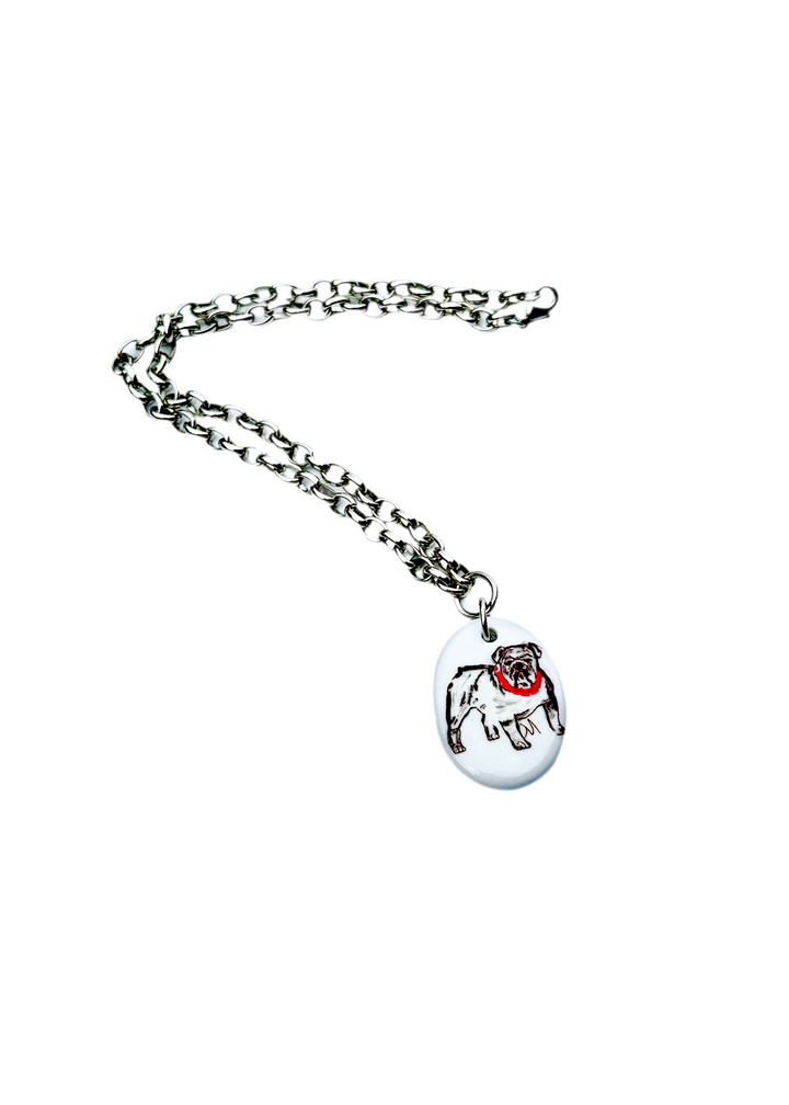 Bulldog Game Day Necklace Mascot Football Jewelry