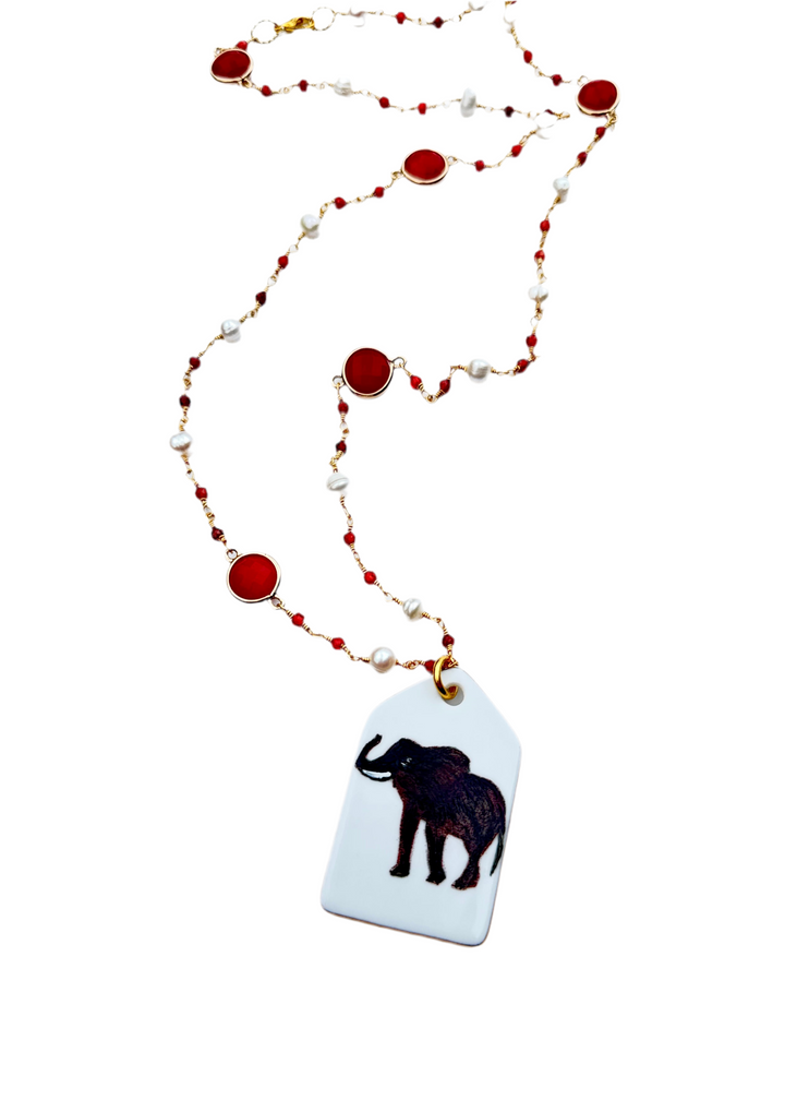 Elephant Game Day Necklace Football Jewelry College