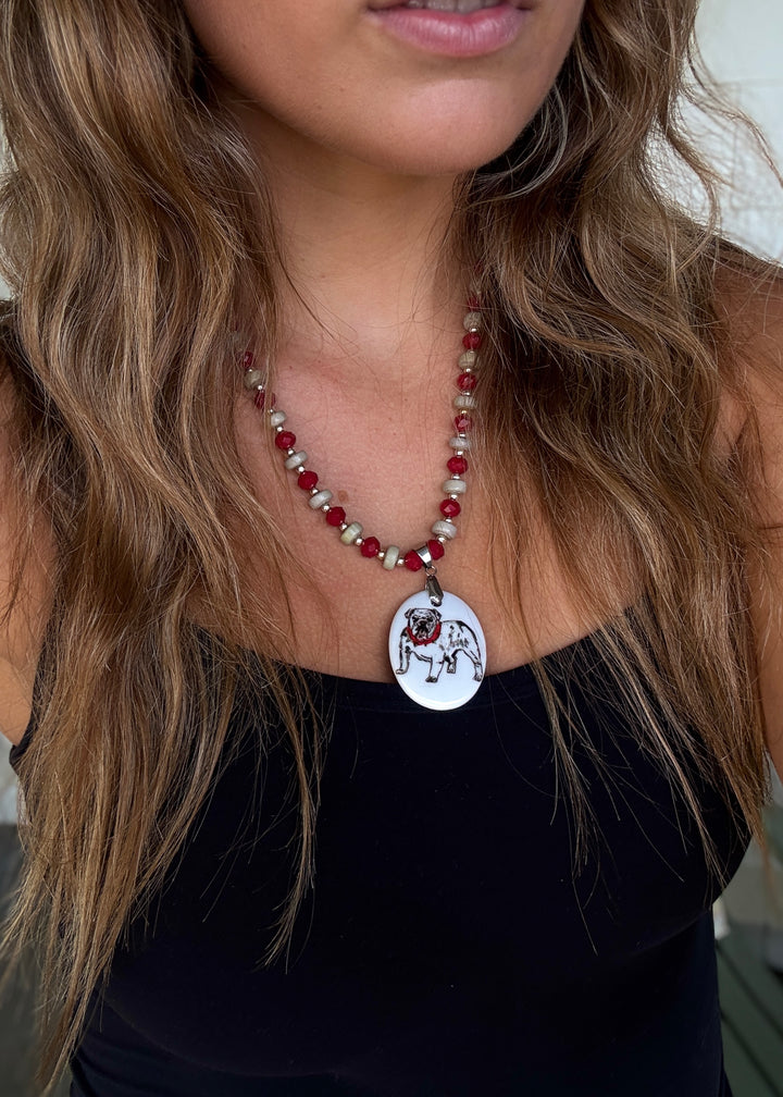 Bulldog Game Day Necklace Mascot Jewelry College Football