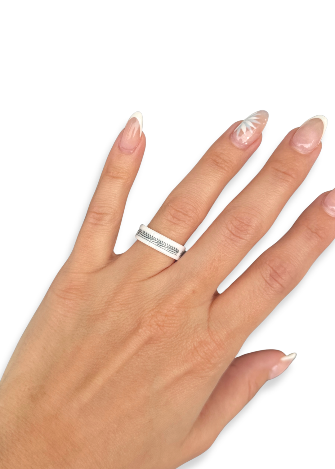 Geometric Porcelain Ring – Size 7
