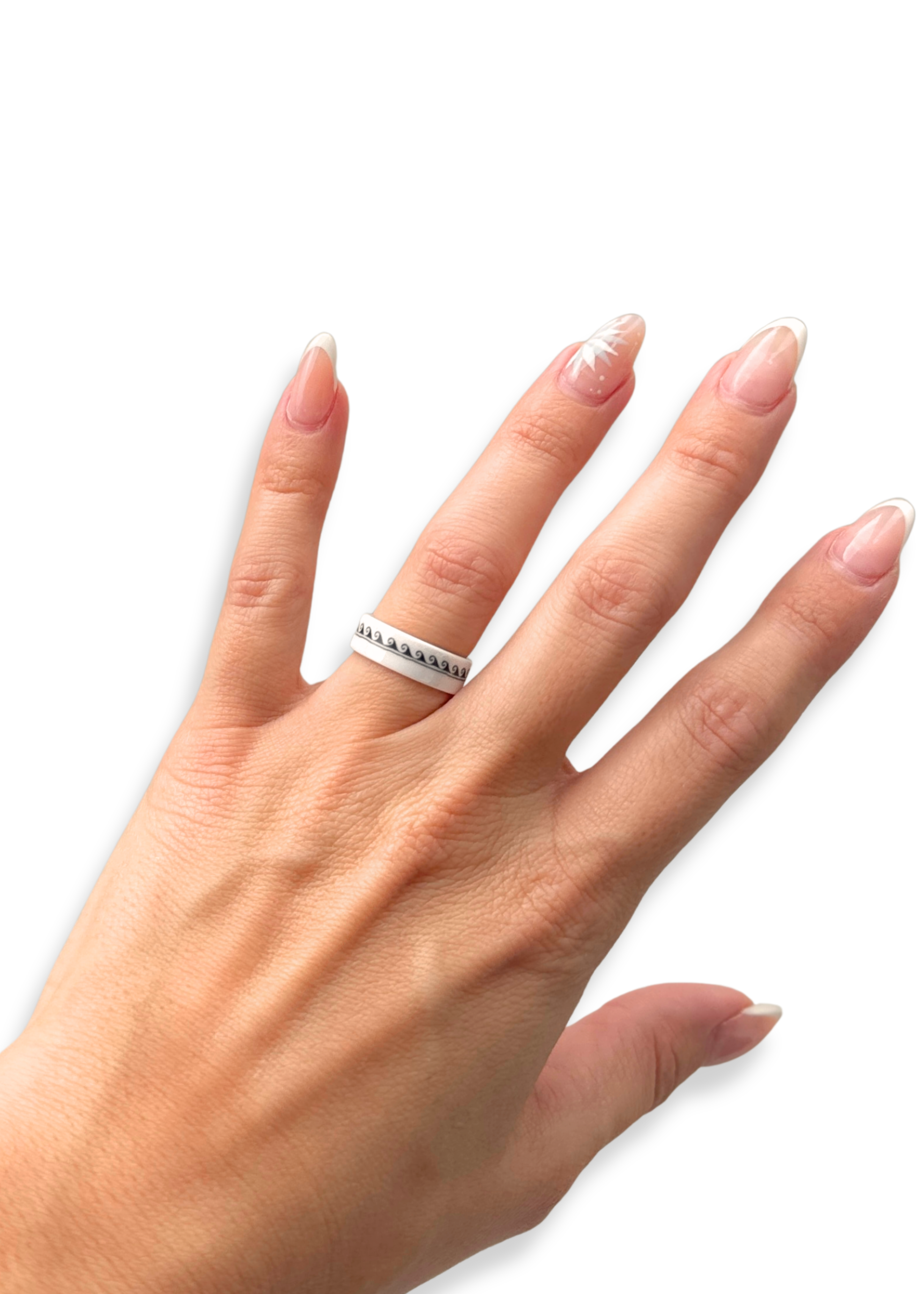 Coastal Wave Porcelain Ring – Size 6